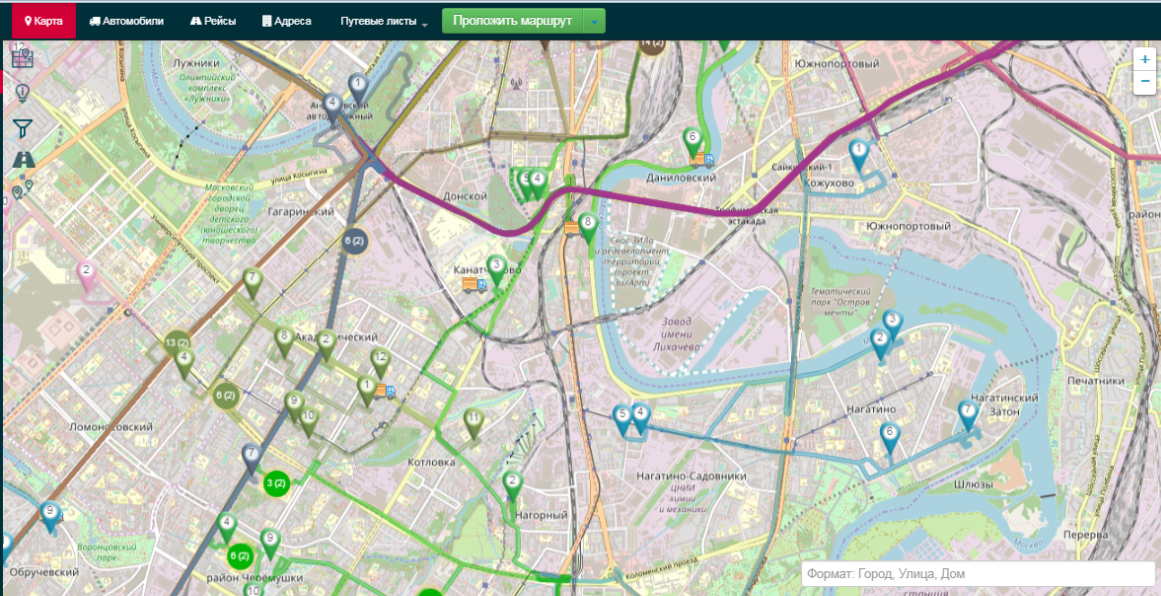 Интерактивная карта мусоровозов онлайн